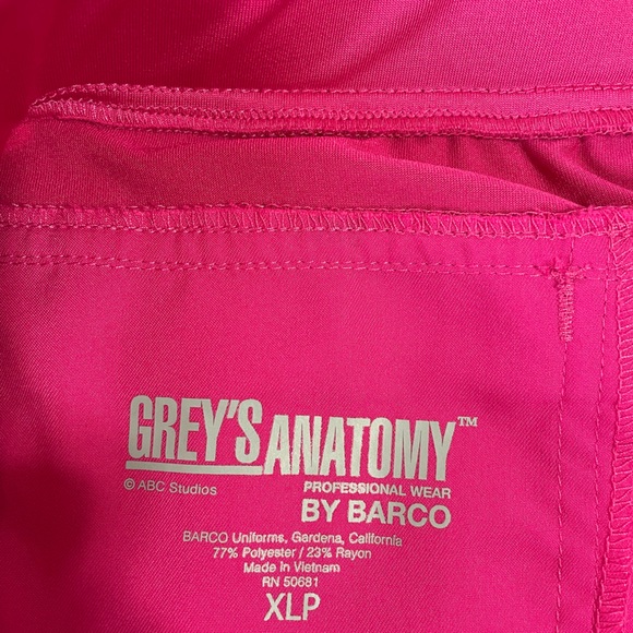 Grey's Anatomy scrub pants, pink, size XL Petite, EUC - Picture 3 of 6